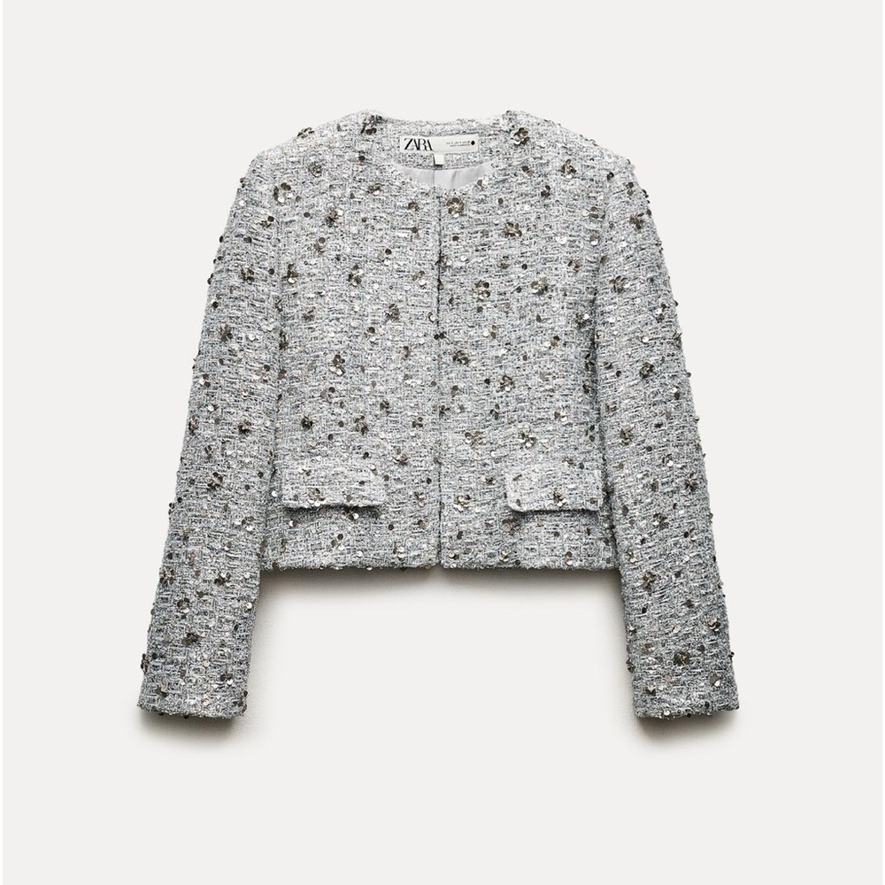 ZARA sequin Cropped Jacket